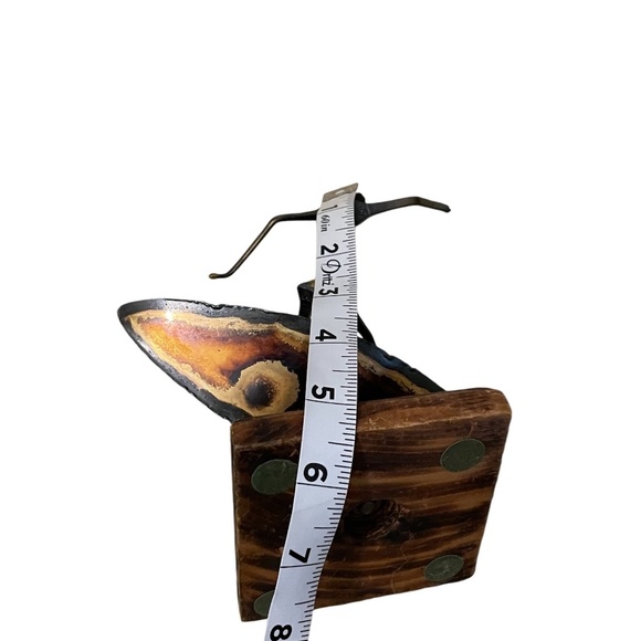 Vintage Handmade Brutalist Surfer Metal Statue Sculpture‎ With Wood Base - Picture 4 of 6